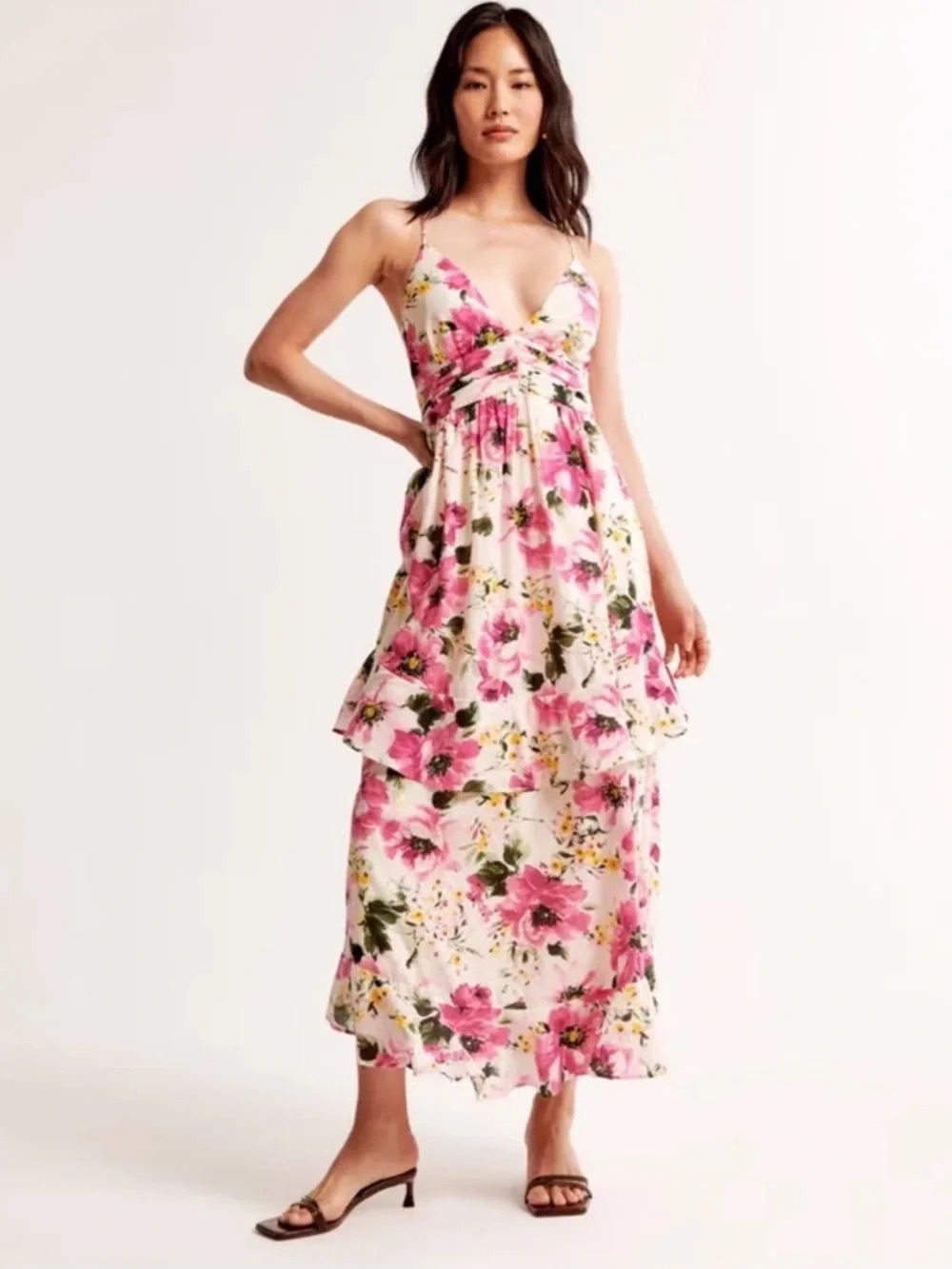 NWT Abercrombie & Fitch Tiered Ruffle Floral Maxi Dress